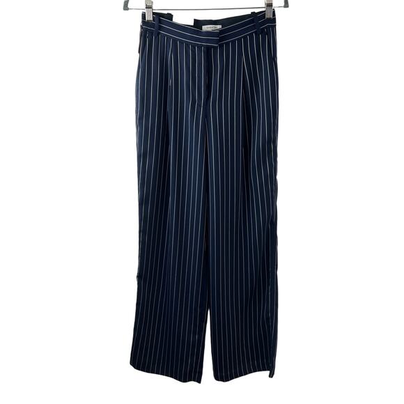 BABATON Sadiki Navy White Modesto Pant Pinstripe High-Rise Wide Leg Size 4 NEW - Picture 2 of 10
